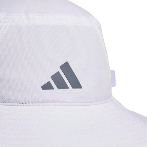 ⚡Adidas Men White/Onix Grey/Black/5.0 100% Polyester Sun Athletic Bucket Hat - Picture 3 of 6